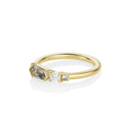 0.72ct Sapphire and Diamond Linear Band side view