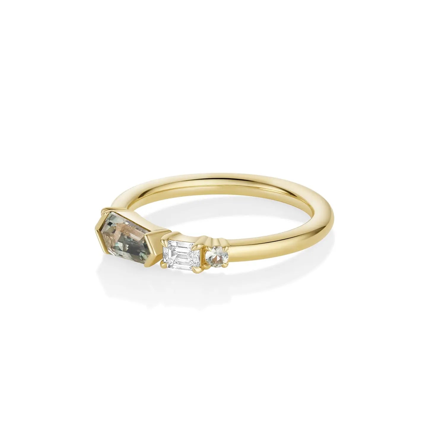 0.72ct Sapphire and Diamond Linear Band side view