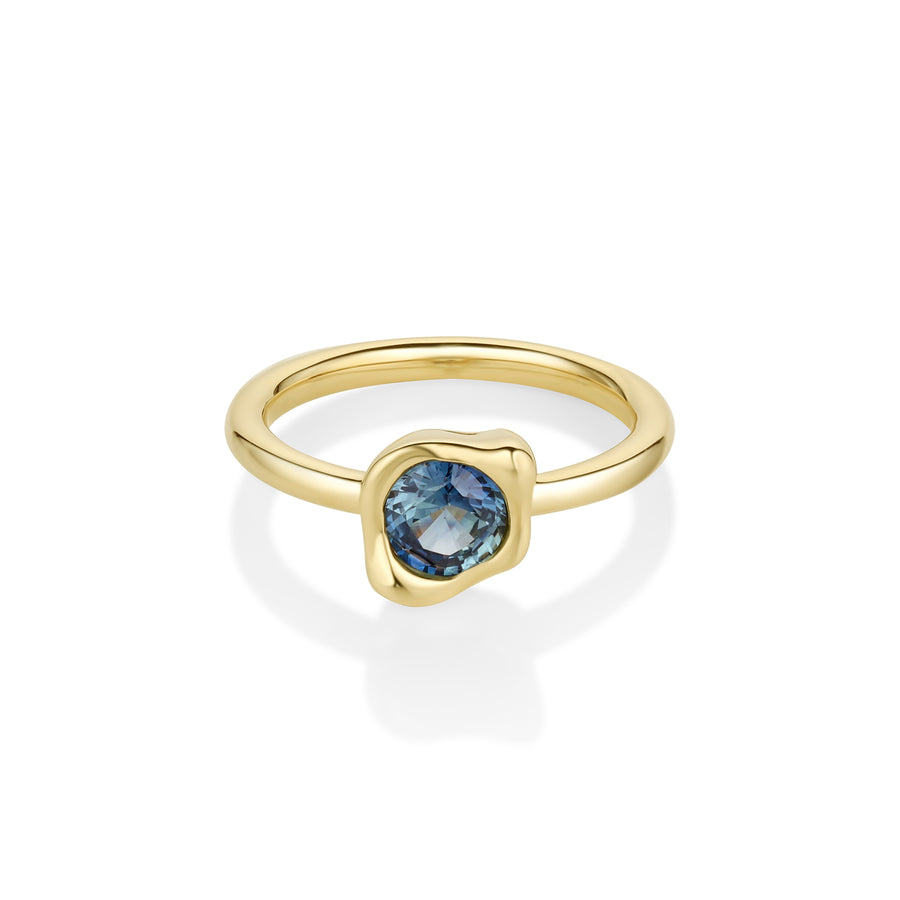 0.76ct Sapphire Abstract Bezel Ring [Yellow Gold]