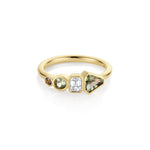 0.79tcw Sapphire and White Diamond Linear Ring