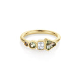 0.79tcw Sapphire and White Diamond Linear Ring