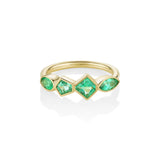 0.81ctw Winza Emerald Bezel Linear Band Marrow Fine