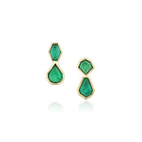 0.89ctw Zambian Emerald Ear Crawlers [Yellow Gold]