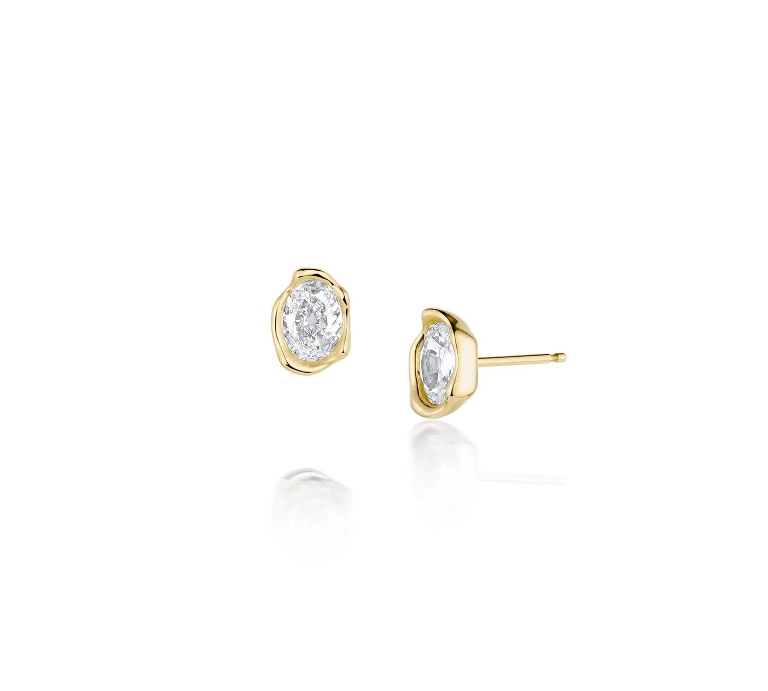 0.99ctw Diamond Abstract Bezel Studs - Marrow Fine