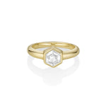 1.00ct Bezel Set White Diamond Hex Ring Marrow Fine