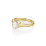 1.00ct Bezel Set White Diamond Hex Ring Marrow Fine