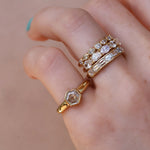 1.00ct Bezel Set White Diamond Hex Ring Marrow Fine