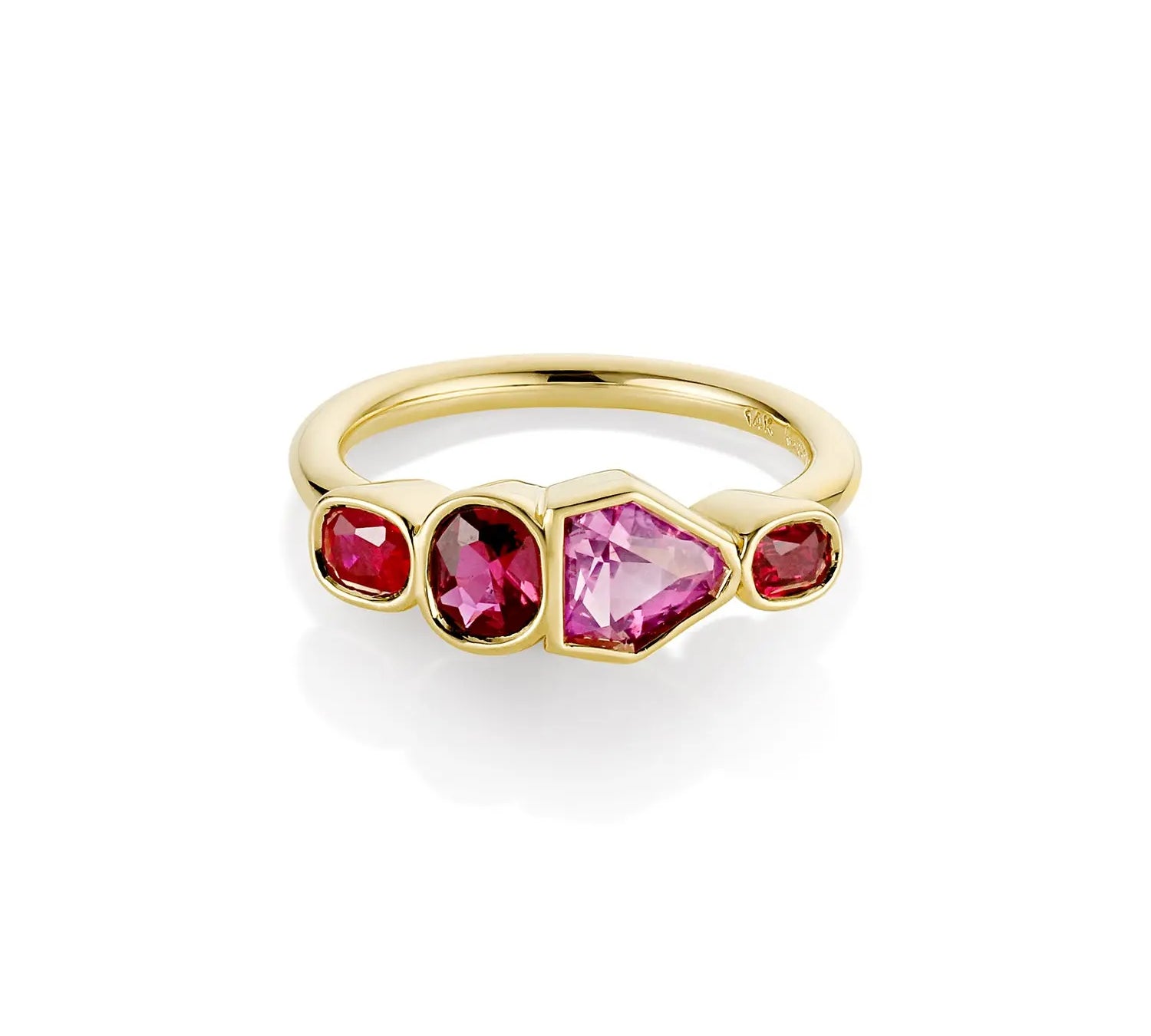 1.00tcw Ruby and 0.90ct Sapphire Linear Band 