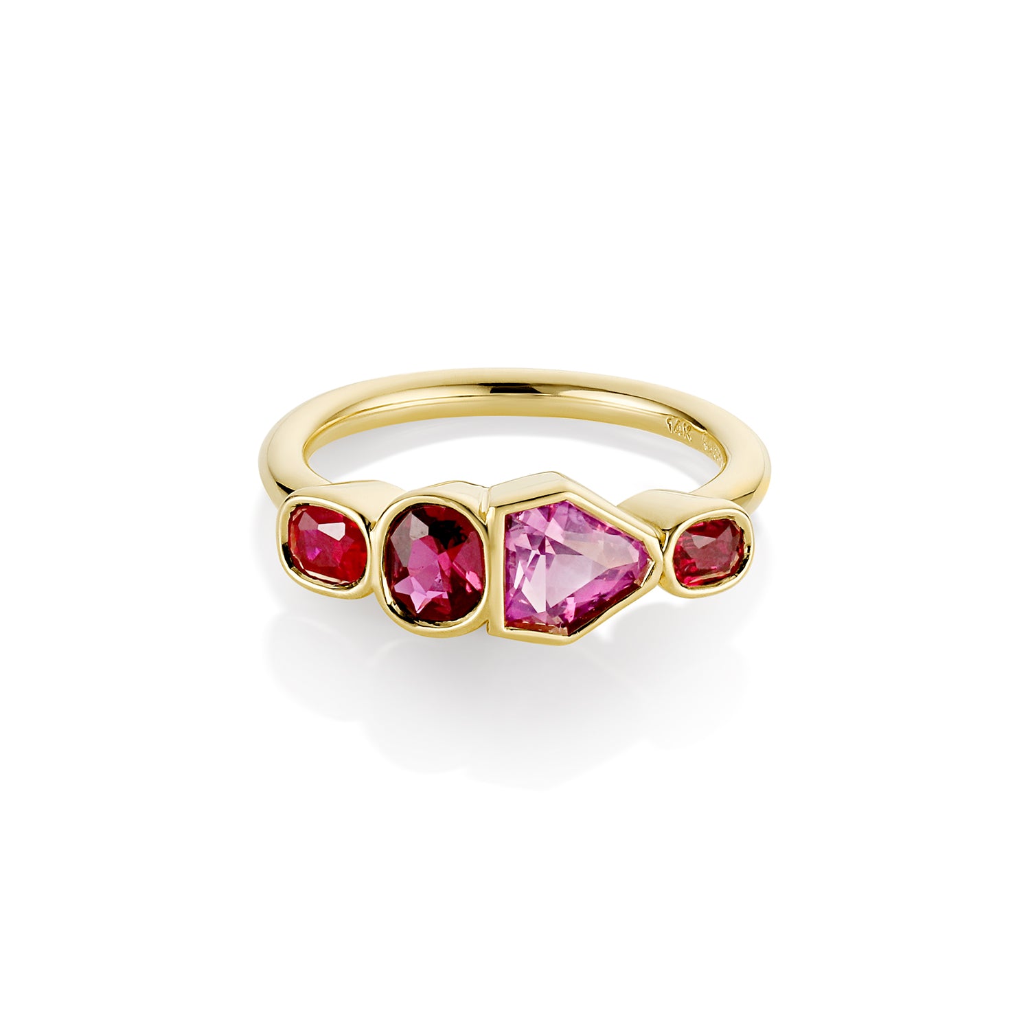 1.00tcw Ruby and 0.90ct Sapphire Linear Band 