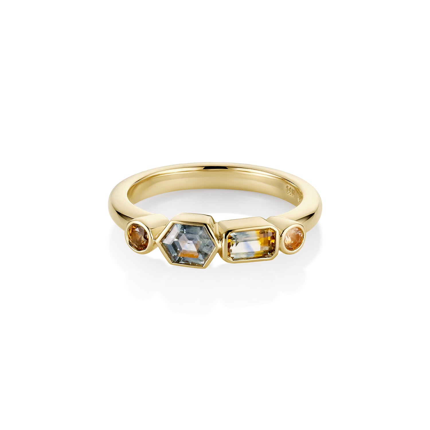 1.08ctw Montana Sapphire Linear Ring
