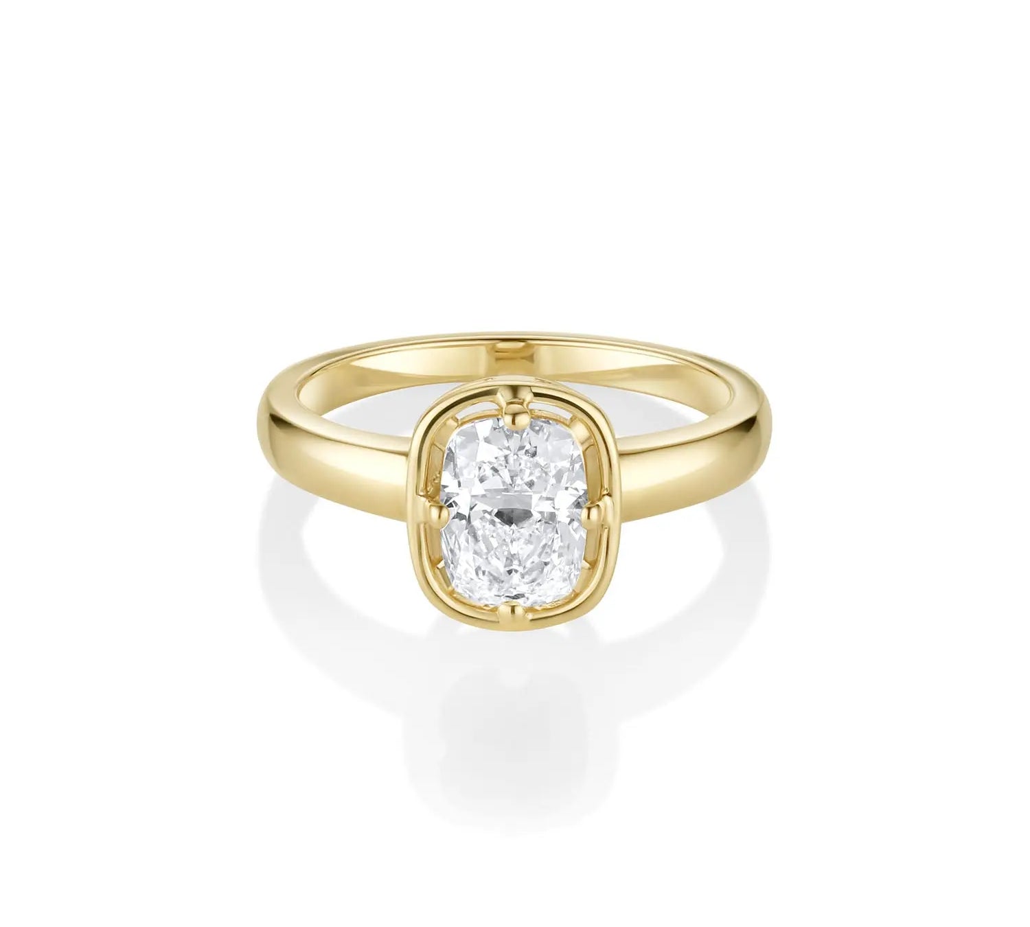 1.09ct Lab-Created Diamond Cushion Georgia Ring [Yellow Gold]