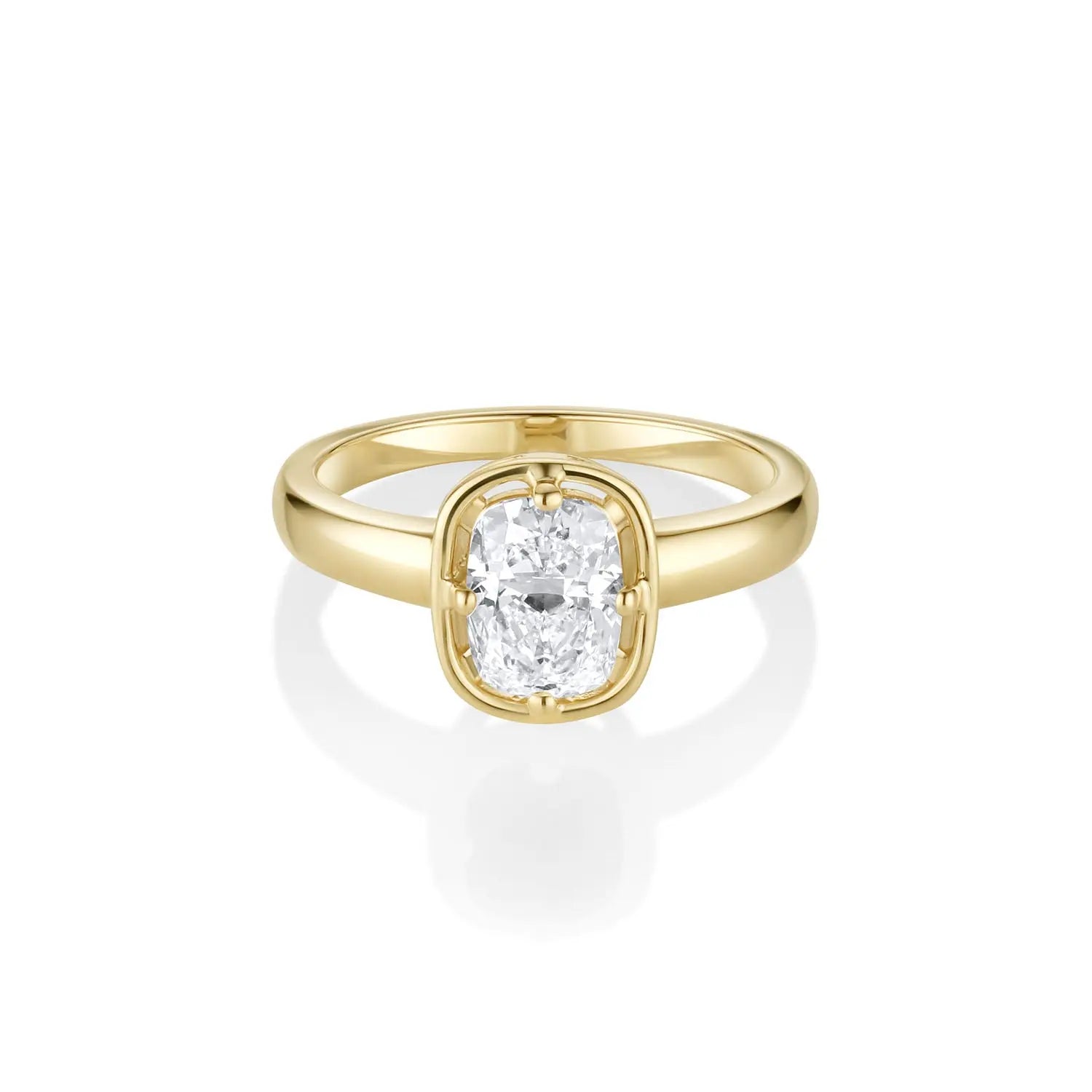1.09ct Lab-Created Diamond Cushion Georgia Ring [Yellow Gold]