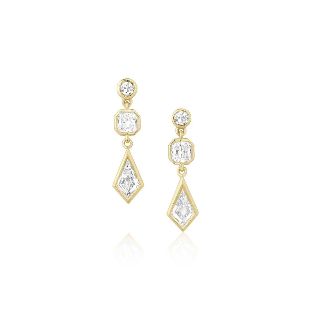 1.09tcw Diamond 3-Tier Earrings [front view]