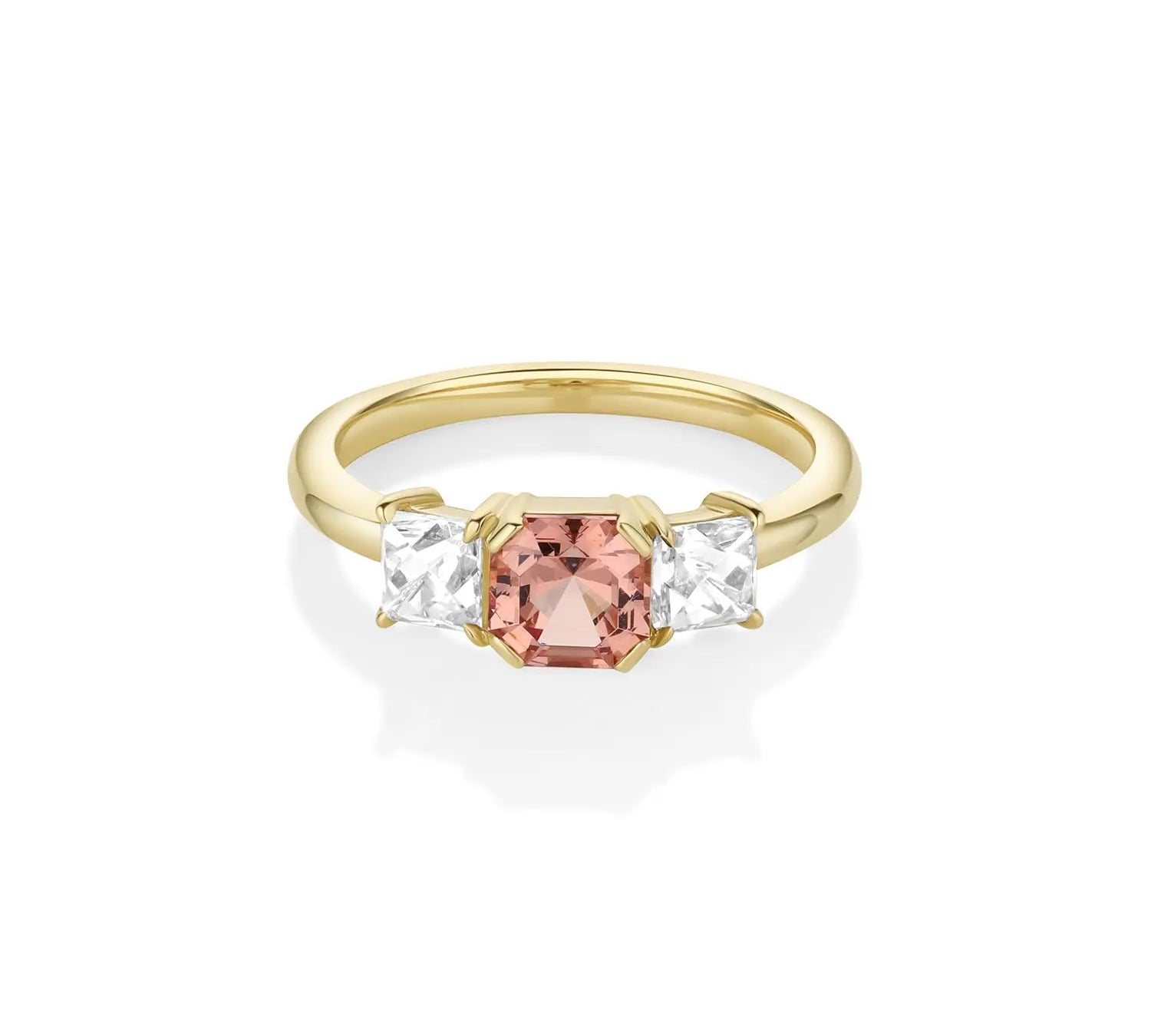 1.12ct Malaya Garnet and 0.91tcw French Cut Diamond Ring - Marrow Fine
