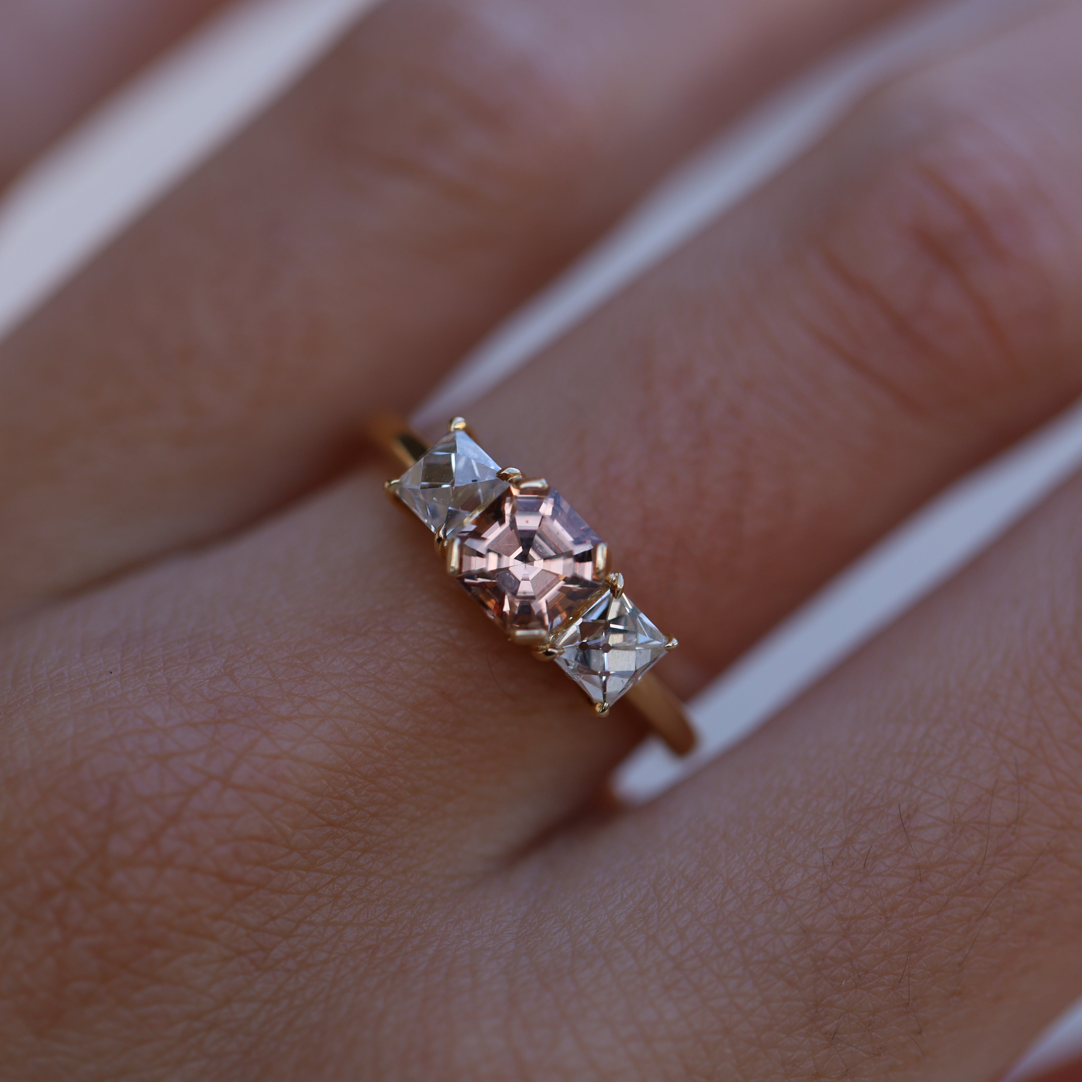 1.12ct Malaya Garnet and 0.91tcw French Cut Diamond Ring [on hand]