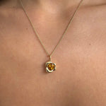 1.13ct Citrine Abstract Bezel Pendant [on neck]