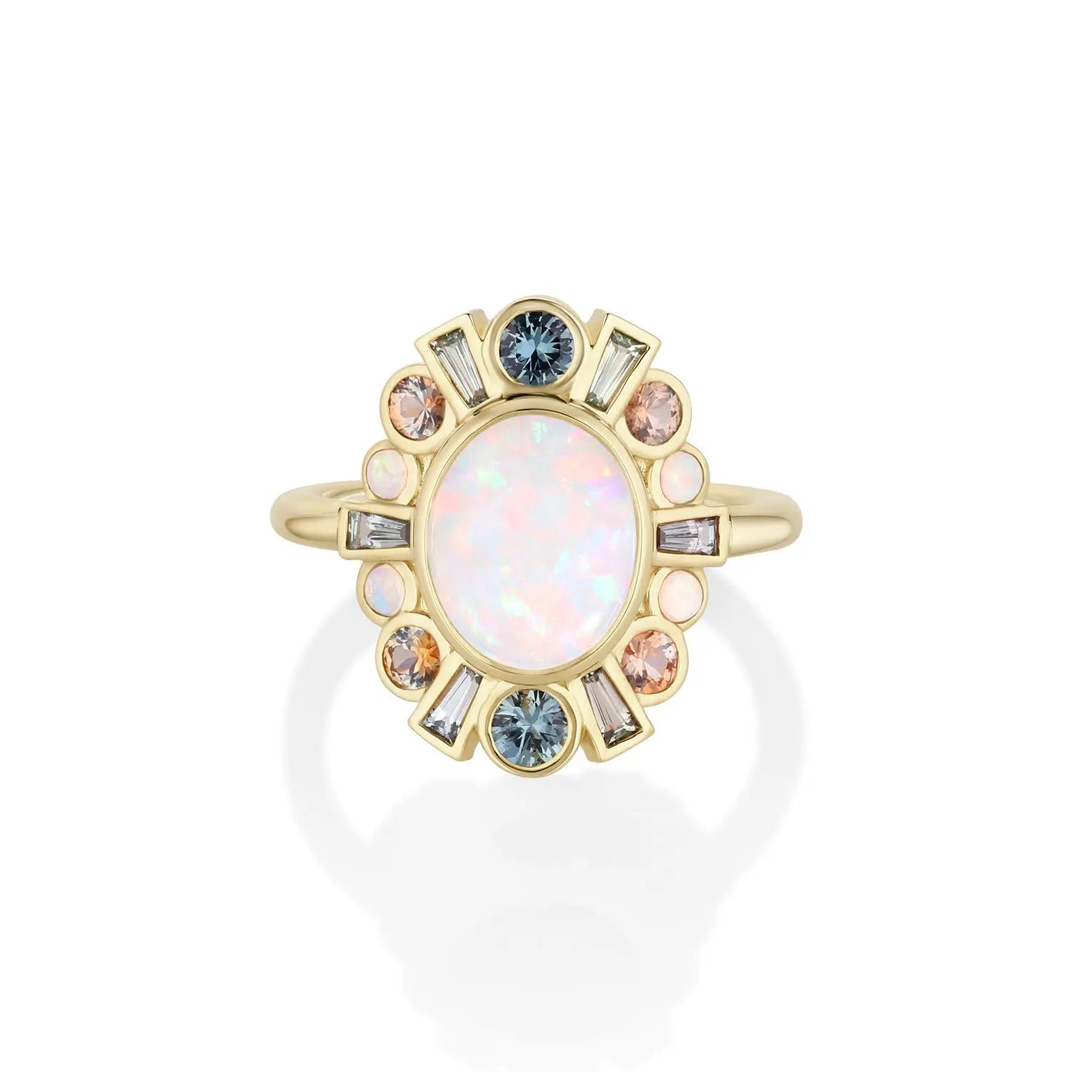 1.16ct Opal and Sapphire Ballerina Ring [Yellow Gold]