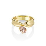 1.18ct Peach Sapphire Twist Ring