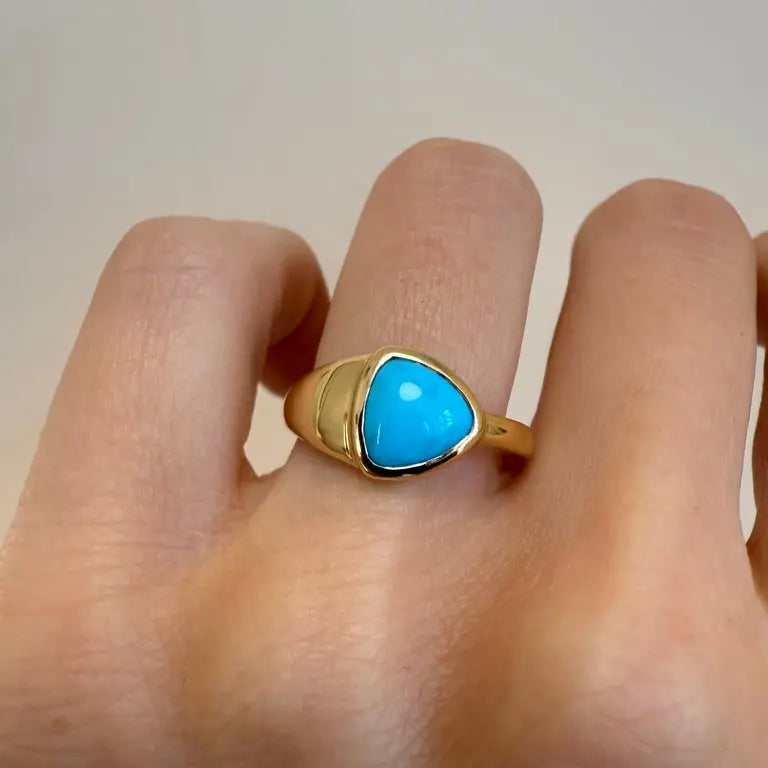 1.30ct Turquoise Trillion Ring [on hand]
