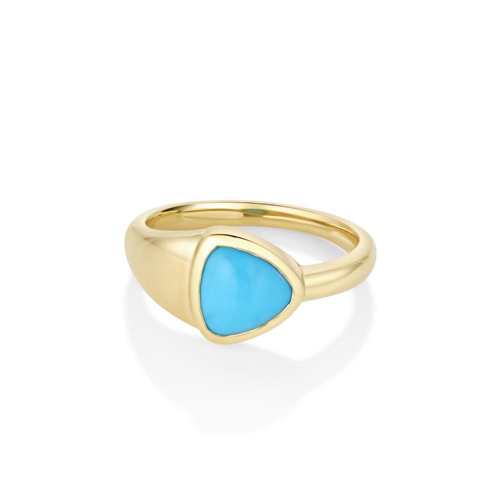 1.30ct Turquoise Trillion Ring [front view]