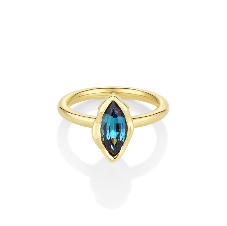 1.34ct Sapphire Abstract Bezel Ring [Yellow Gold]