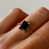 1.35ct Blue Tourmaline Odessa [Yellow Gold] worn solo
