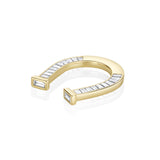 1.38tcw Baguette Diamond Horseshoe Ring side view