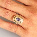 1.45ct Tanzanite In-Orbit Ring on hand