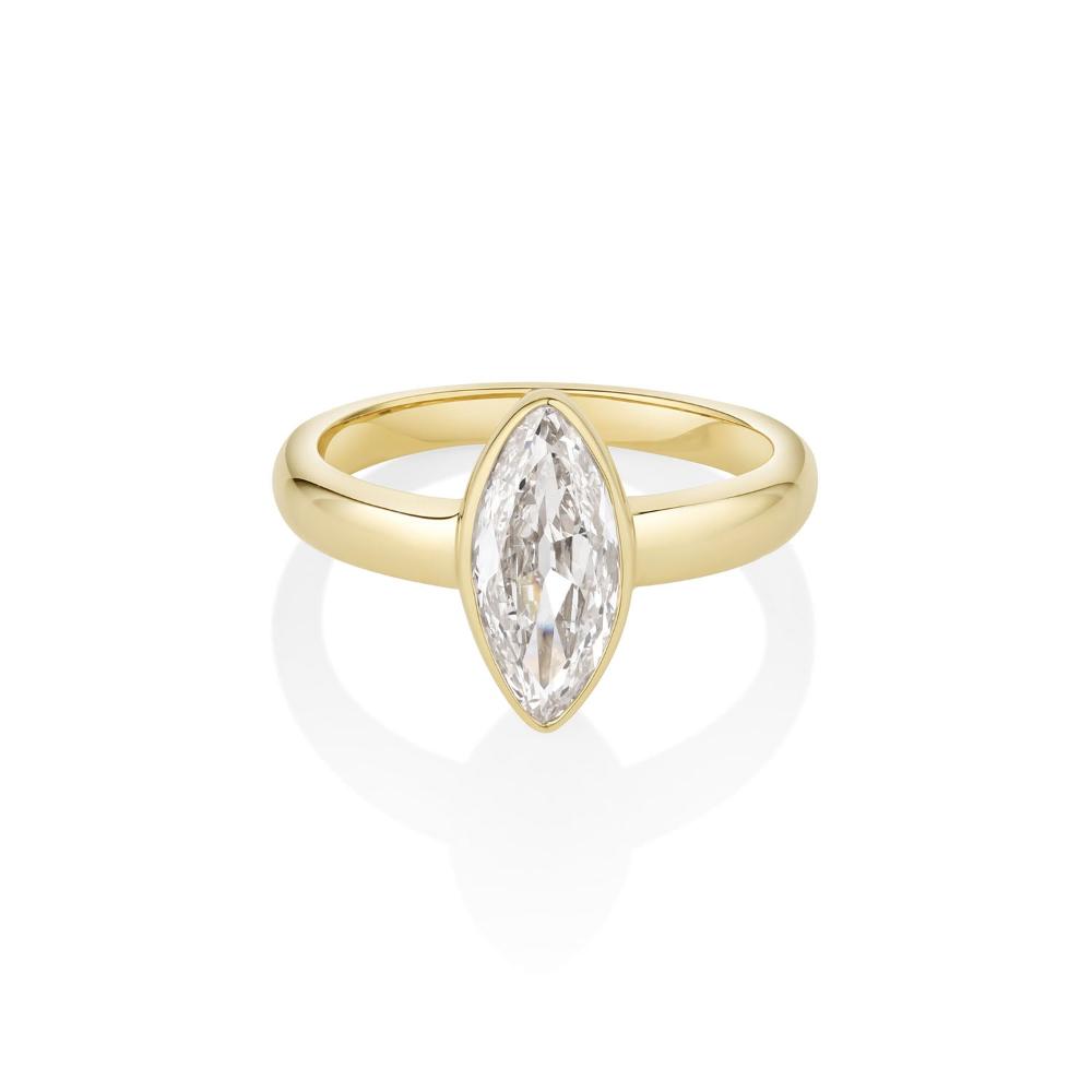1.46ct Moval Diamond Bezel Ring [front flat lay]