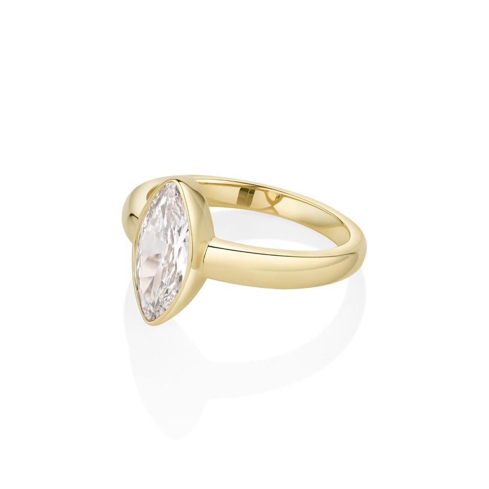 1.46ct Moval Diamond Bezel Ring [side view]
