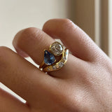 1.46ct Old Mine Diamond & 1.52ct Sapphire Chloe [on hand]