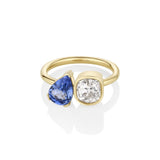 1.46ct Old Mine Diamond & 1.52ct Sapphire Chloe [front flat lay]