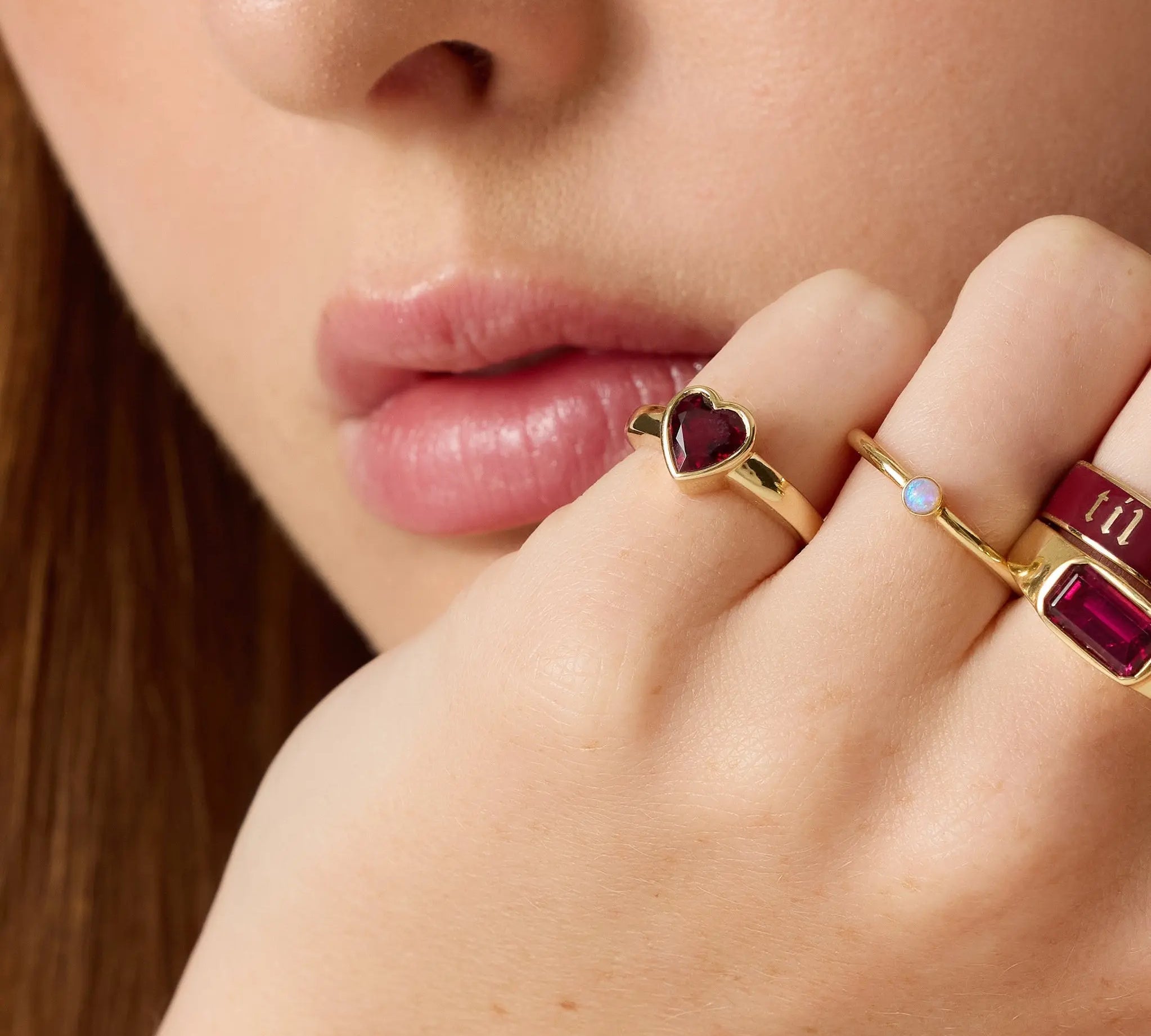 1.51ct Rhodolite Garnet Heart Ring Marrow Fine