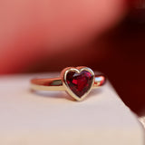 1.51ct Rhodolite Garnet Heart Ring 