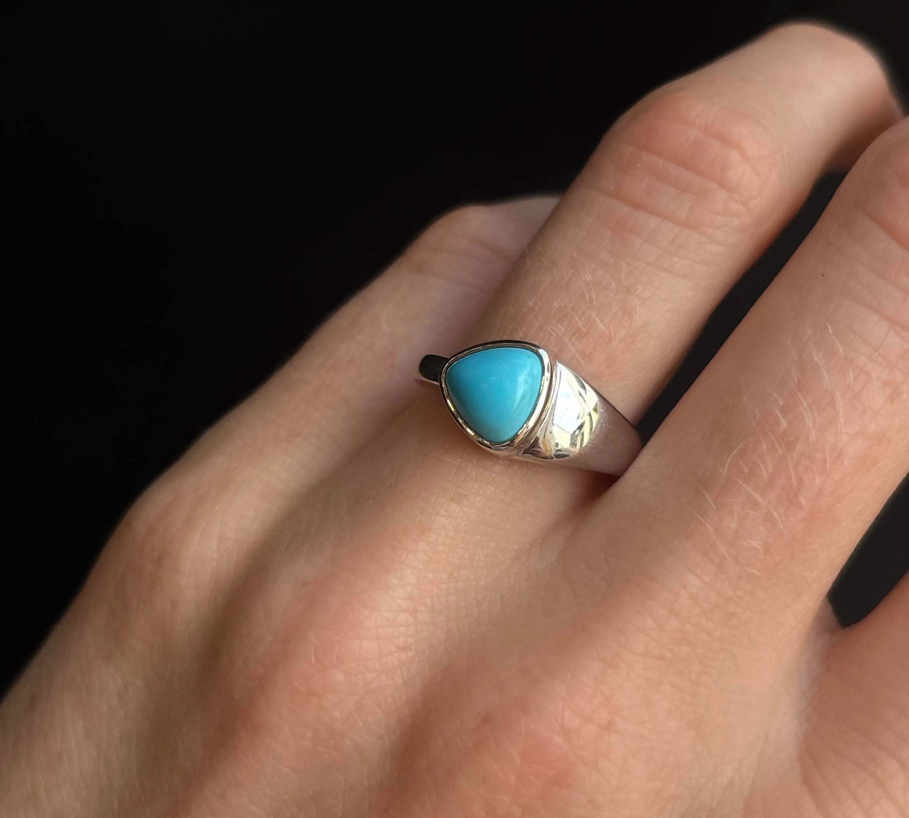 1.51ct Turquoise Trillion Ring [on hand]