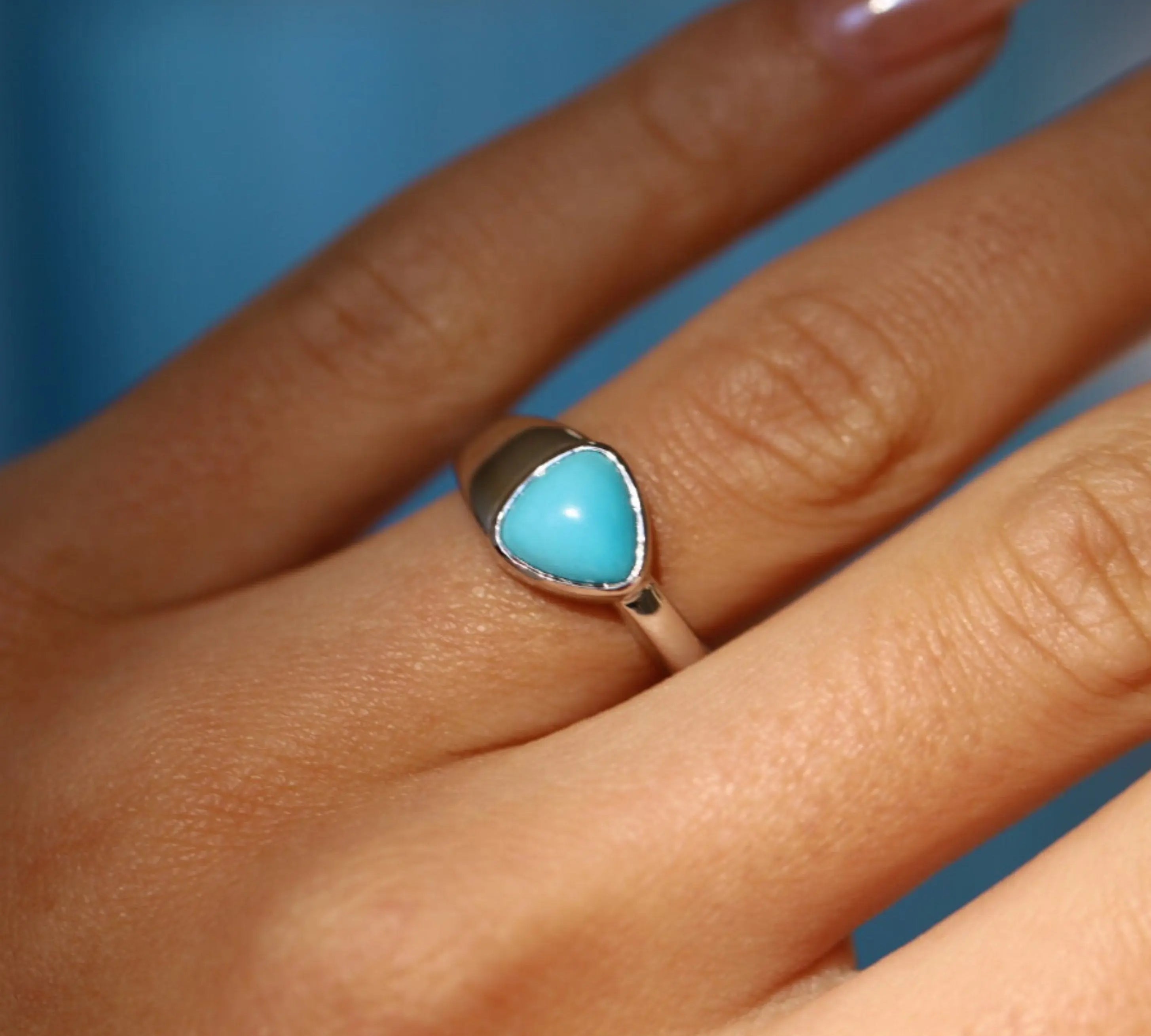 1.51ct Turquoise Trillion Ring [on hand]