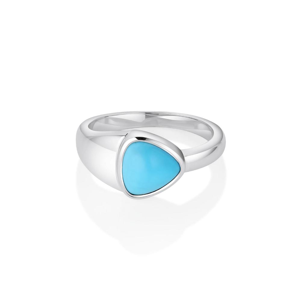 1.51ct Turquoise Trillion Ring [front view]