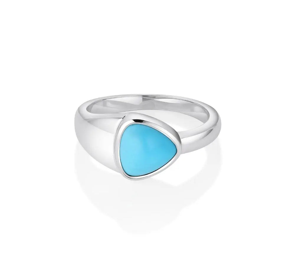 1.51ct Turquoise Trillion Ring [front view]