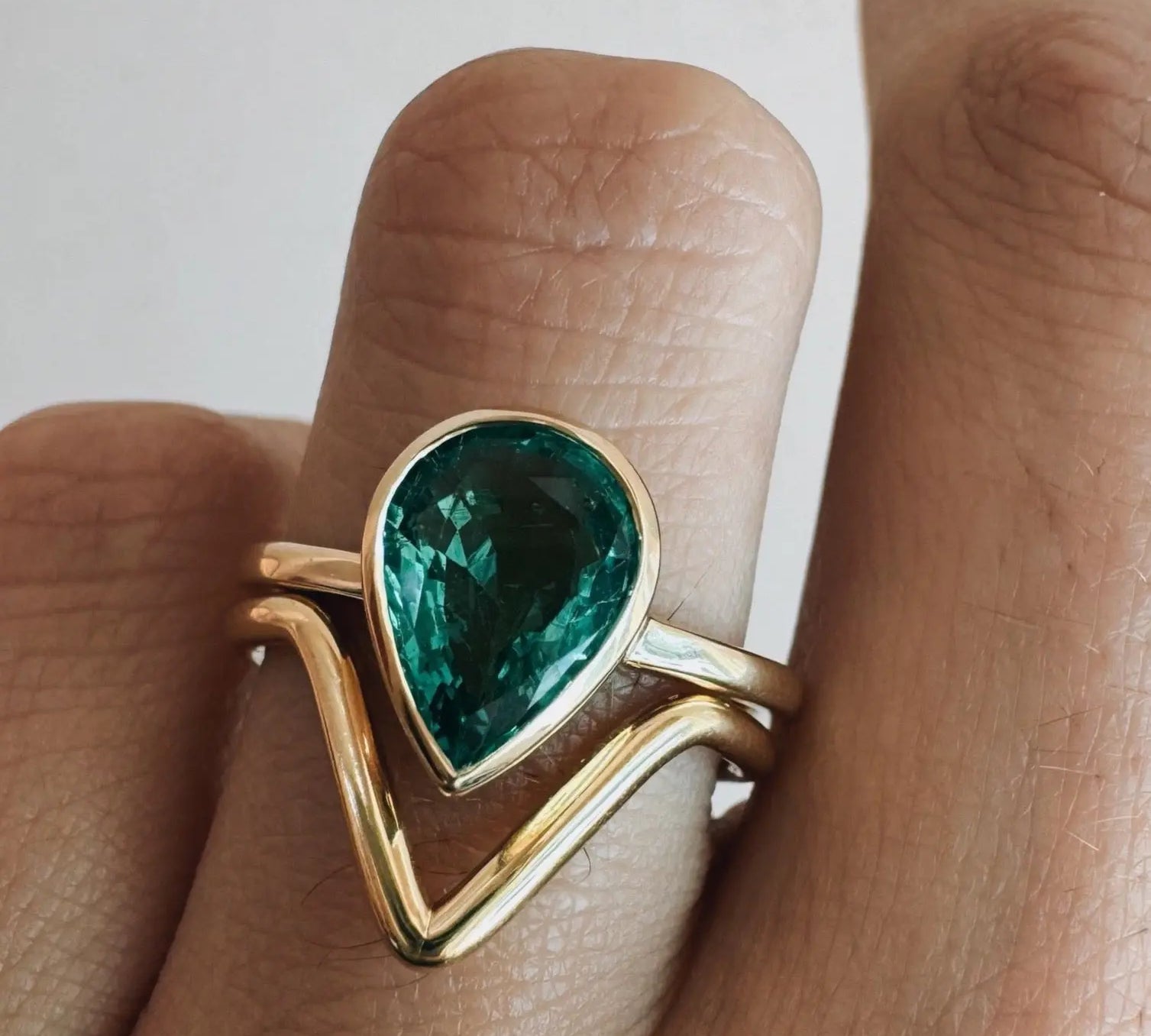 1.54ct Emerald Bezel Set Solitaire Ring Marrow Fine