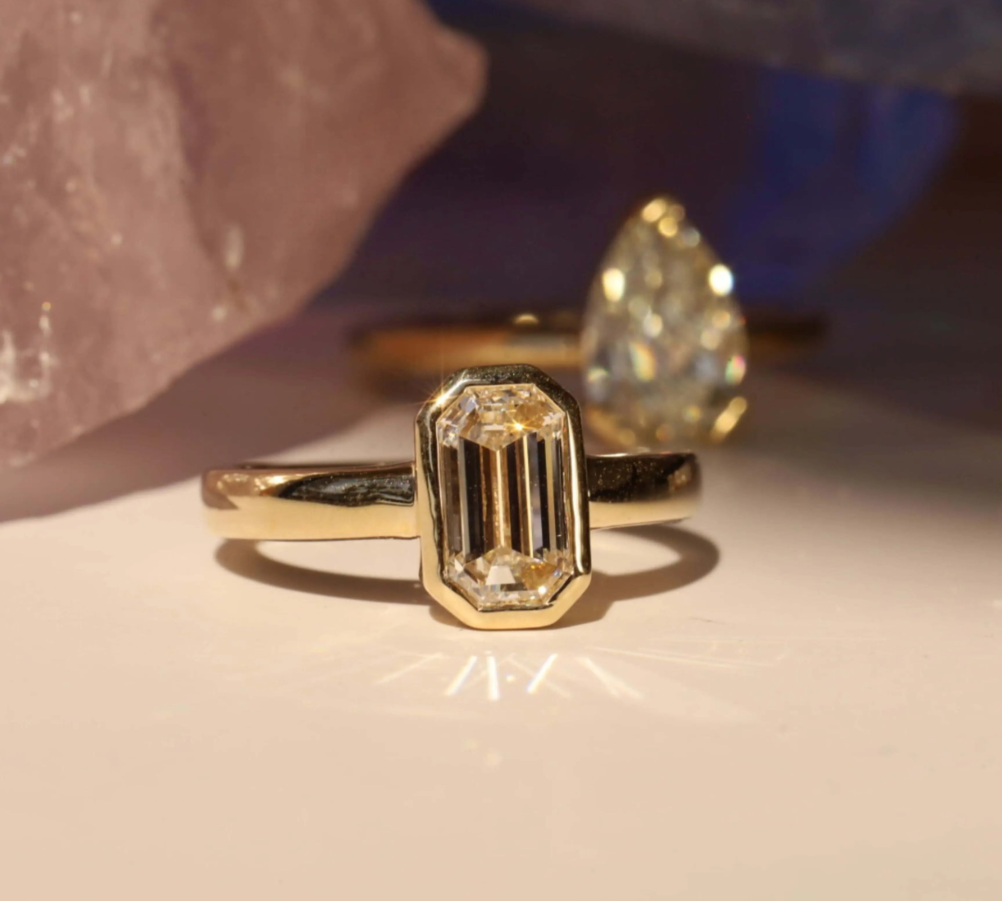 1.54ct Emerald Cut Diamond Ring [flat lay]