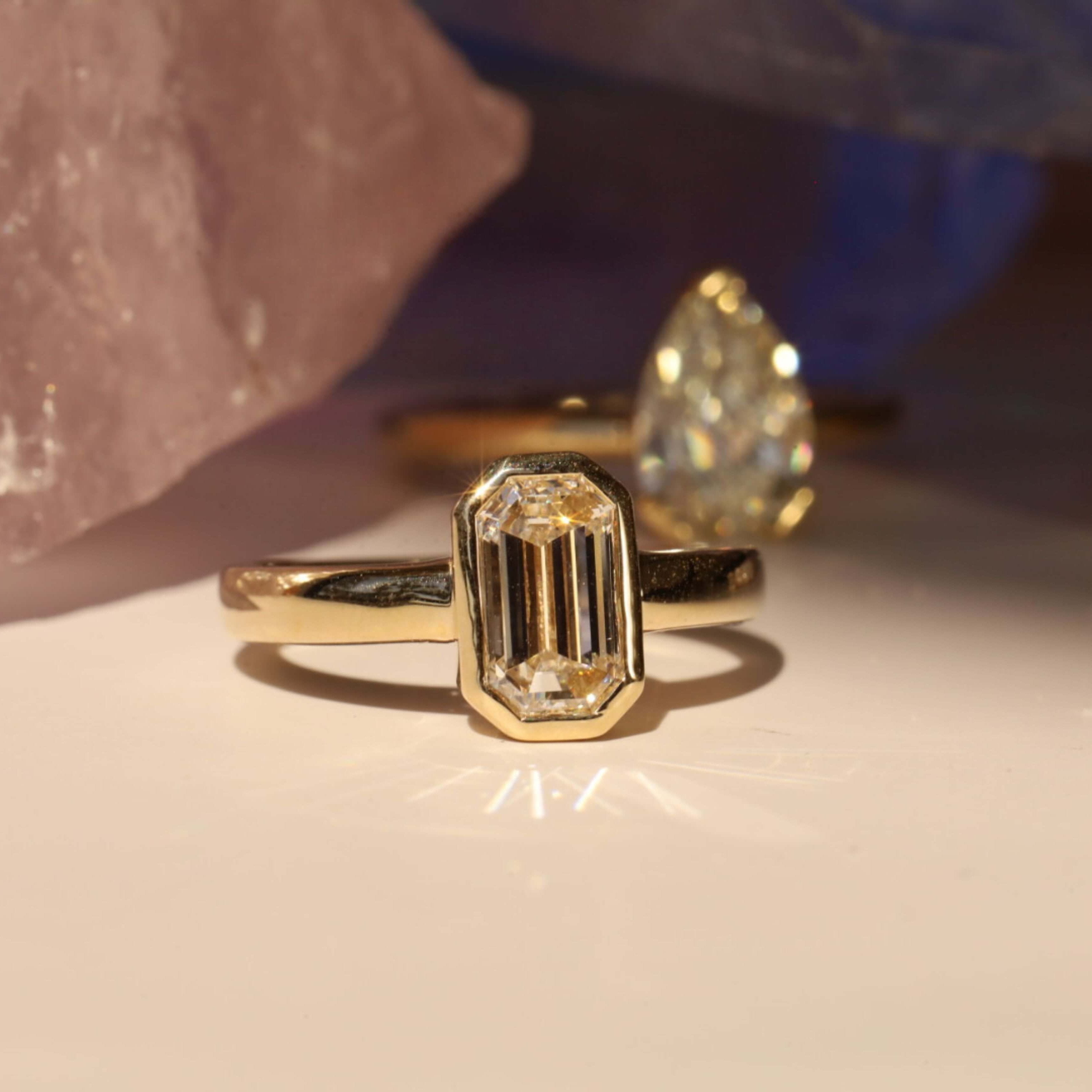 1.54ct Emerald Cut Diamond Ring [flat lay]