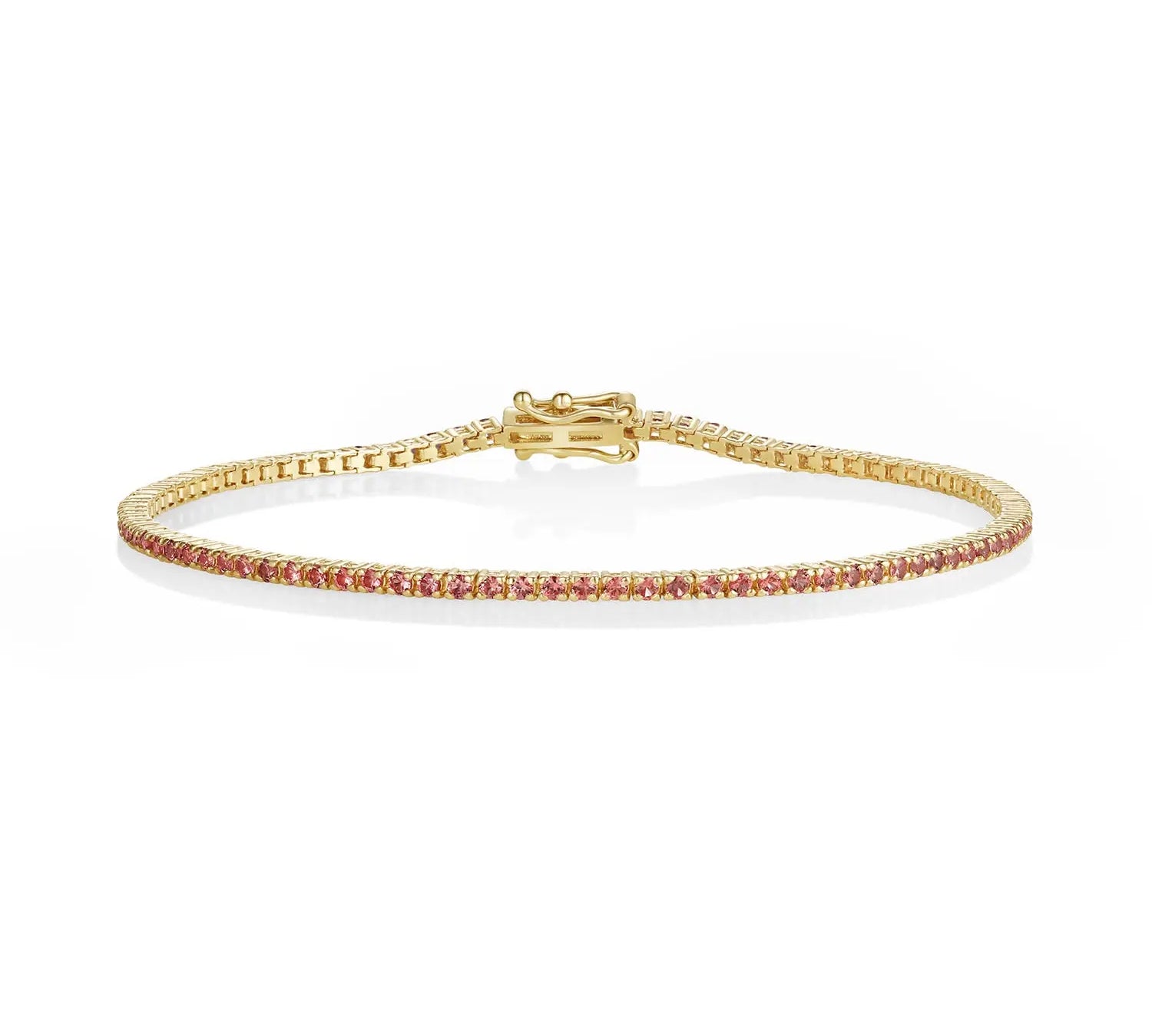 1.57tcw Persimmon Sapphire Tennis Bracelet - Marrow Fine