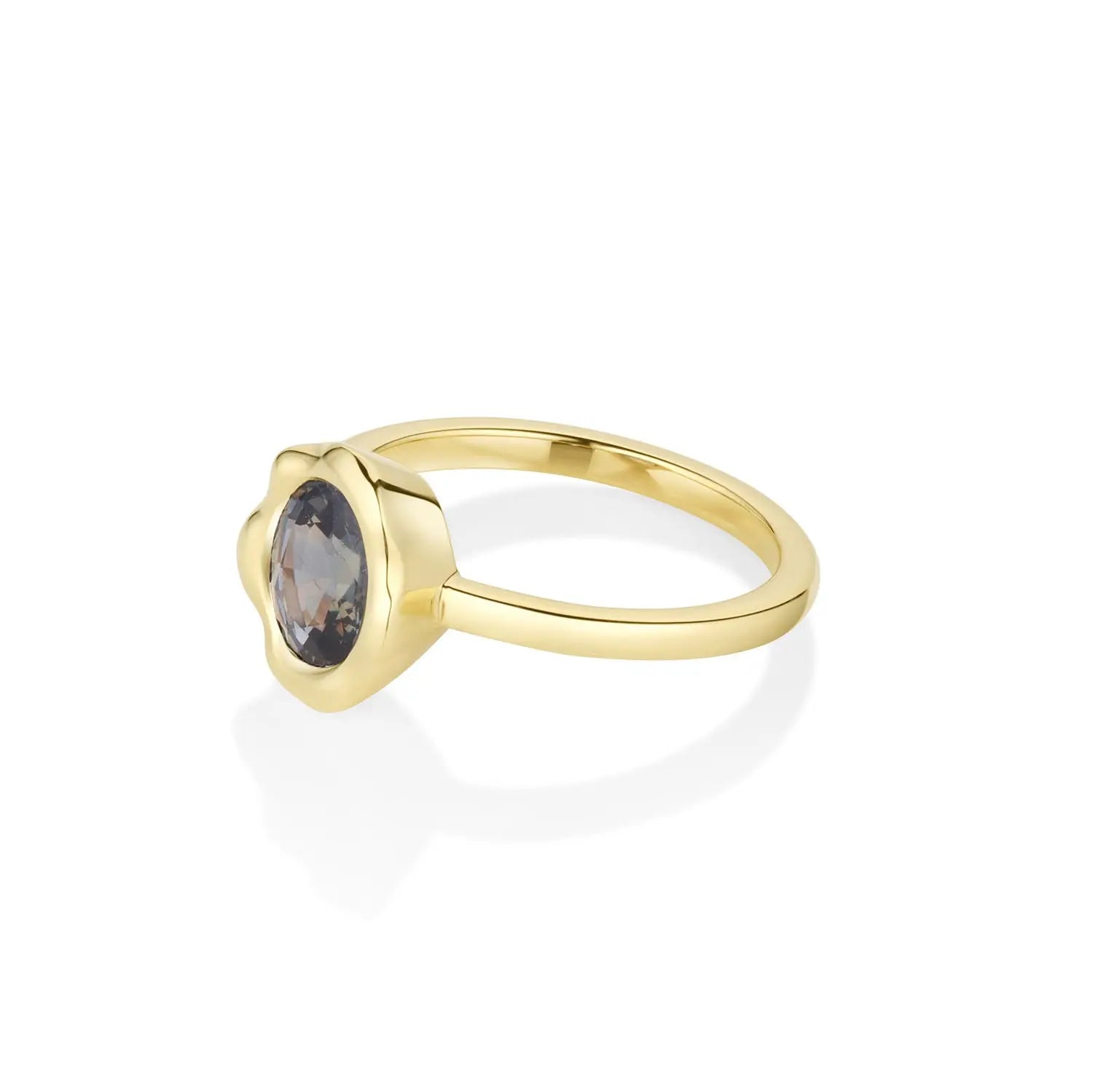 Bezeled 1.58ct Color Change Sapphire Abstract Bezel Ring – Marrow Fine