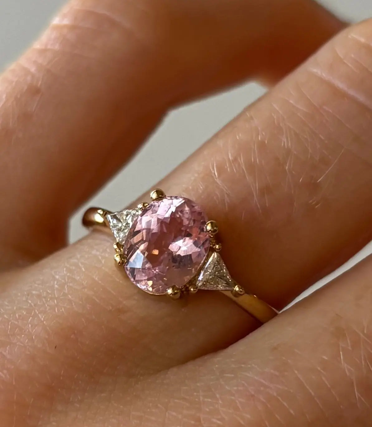 1.63ct Pink Tourmaline Jillian with 0.19tcw Natural Trillions Marrow Fine