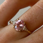 1.63ct Pink Tourmaline Jillian with 0.19tcw Natural Trillions Marrow Fine