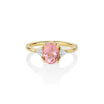 1.63ct Pink Tourmaline Jillian with 0.19tcw natural trillions [Yellow Gold]
