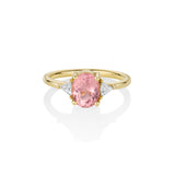 1.63ct Pink Tourmaline Jillian with 0.19tcw natural trillions [Yellow Gold]