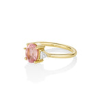 1.63ct Pink Tourmaline Jillian with 0.19tcw natural trillions [Yellow Gold]