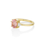 1.63ct Pink Tourmaline Jillian with 0.19tcw natural trillions [Yellow Gold]