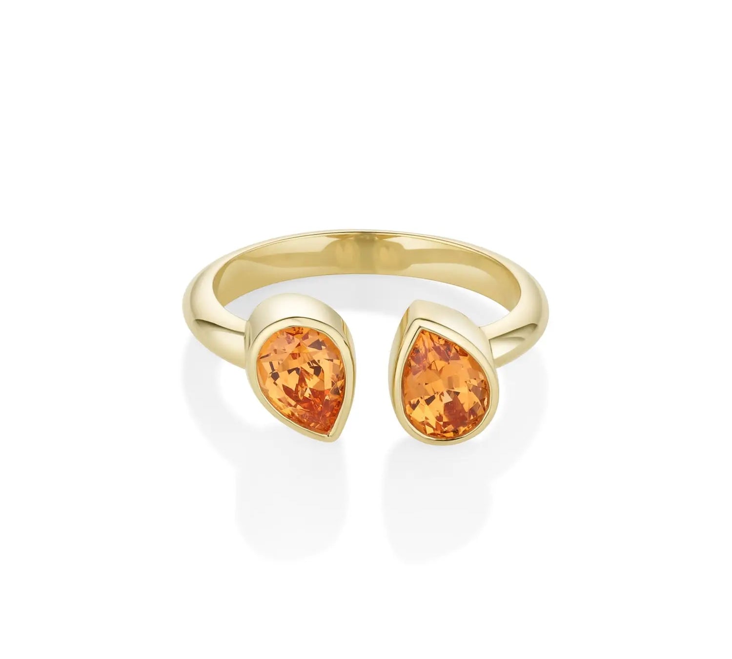 1.73tcw Mandarin Garnet Pear Shape Ring - Marrow Fine